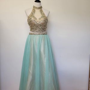 Say Yes to the Prom ballgown Princess bejeweled mesh padded tulle chrinolone